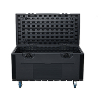 Boîte à outils en plastique PE étanche et antichoc avec roues, étui de transport portable pour éclairages de scène LED