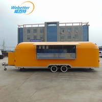 WEBETTER Food Truck avec Cuisine Complète, Remorque Alimentaire Pizza Glace Barbecue avec Toilettes, Chariot de Restauration Mobile USA