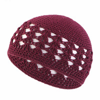 Gorro de punto Kufi para mujer, redes para el pelo, gorro de ganchillo, Red de redecilla, gorro Koopy para dormir, turbante, gorro de ganchillo de punto hecho a mano