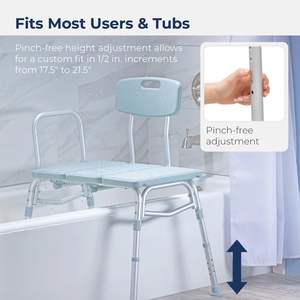 Küvet için küvet <span class=keywords><strong>Transfer</strong></span> tezgahı, sırtlık ile yüksekliği ayarlanabilir duş tezgahı, yaşlı için duş oturağı duş sandalyesi banyo sandalyesi - Product Image 6