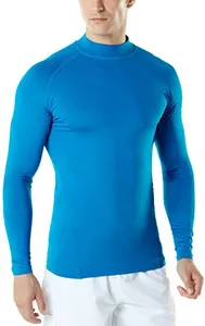 Camisa de compressão personalizada com secagem rápida, blusa de manga longa pescoço surf água natação 50 +