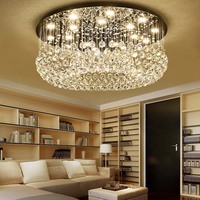 Couloir intérieur nordique moderne K9 lustre de luxe en cristal plafonnier encastré 15W 18W plafonnier LED pour le salon