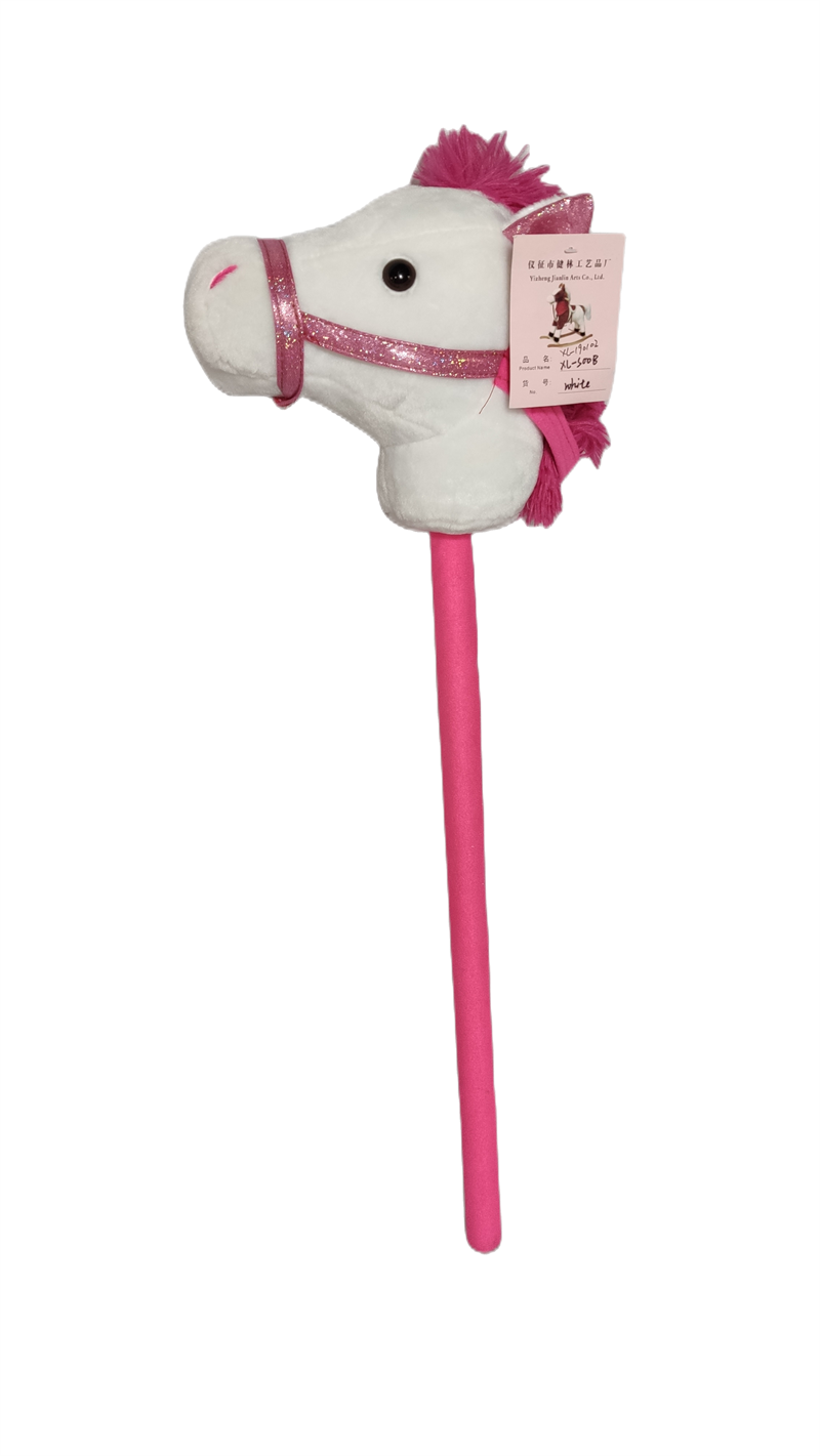OEM ODM Vente en gros de peluche tête de cheval licorne violette en bois  pour bébés Peluche pour enfants Jouet cheval bâton