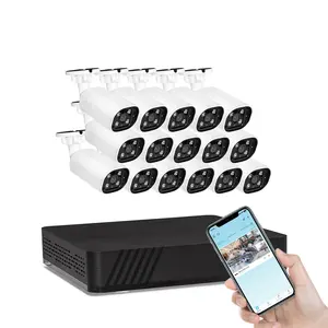 고품질 보안 CCTV 카메라 Dvr 시스템 16 세트 16Ch CCTV 키트 Nvr 16 채널 돔형 상자 키트 카메라 세트