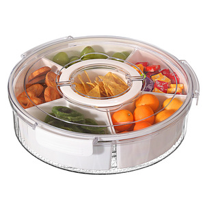 Bpa-free nhựa 6 ngăn Snack box với nắp & xử lý chia phục vụ khay cho trái cây cho cắm trại & Tủ lạnh sử dụng - Product Image 2