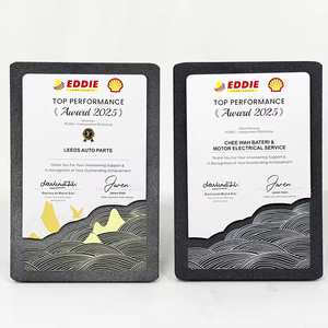Trofeo Personalizado <span class=keywords><strong>de</strong></span> Mármol y Metal con Diseño <span class=keywords><strong>de</strong></span> <span class=keywords><strong>Pico</strong></span> <span class=keywords><strong>de</strong></span> Montaña y Ola <span class=keywords><strong>de</strong></span> Mar, Placa Grabada, Premio, Artesanía <span class=keywords><strong>de</strong></span> Cristal, Producto <span class=keywords><strong>de</strong></span> Recuerdo - Product Image 2