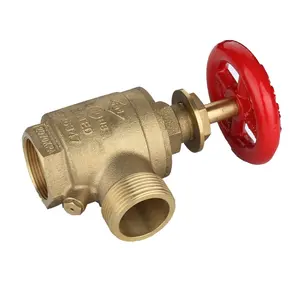 High quality brass chrome polish 1-1/2'' inlet male outlet female FM UL ULC certification fire production angle hose valve