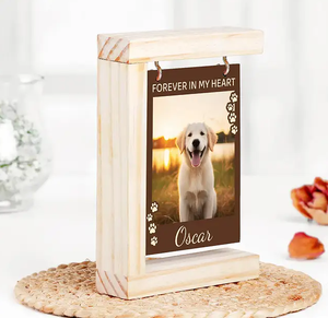 <span class=keywords><strong>Marco</strong></span> de Fotos de Madera Personalizado para Mascotas, con Nombre y Huella, Diseño Moderno para Montar en la Pared, Recuerdo de Mi Perro, Siempre en Mi Corazón - Product Image 2