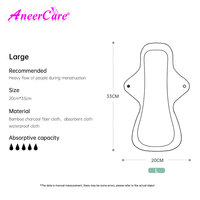 Serviettes hygiéniques lavables en fibre de bambou OEM personnalisées, 5 pièces/ensemble, couleur aléatoire disponible