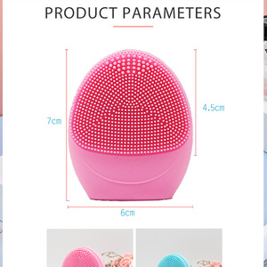 جهاز تنظيف الوجه بالأيونات السيليكون بالموجات فوق الصوتية محمول جديد منظف للبشرة مقاوم للماء فرشاة تنظيف الوجه بالاهتزازات وجهاز تدليك - Product Image 4