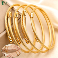 Ensemble de bracelets torsadés en acier inoxydable 304, couleur or, manchette ouverte, empilables, pour hommes et femmes, pour mariage et soirée