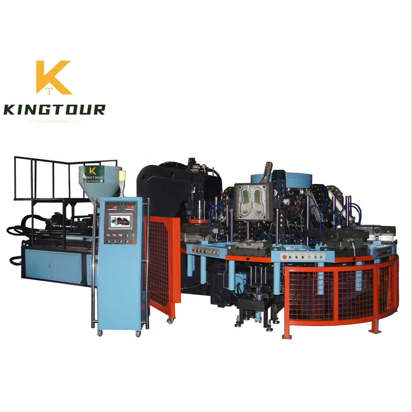 Máquina rotativa de 8 estaciones para moldeado por inyección de suela de zapato, KT-668, automática, de PVC, TPR, TR, TPU