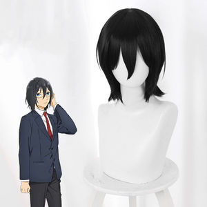 Perruques de cosplay Ainizi 35 cm synthétiques résistantes à la chaleur courtes noires <span class=keywords><strong>Miyamura</strong></span> Izumi de Hori et <span class=keywords><strong>Miyamura</strong></span> pour hommes - Product Image 1