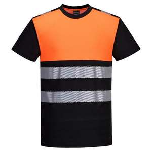 PORTWEST - PW311BKOXXL PW3 Camiseta de clase 1 negra/naranja de alta visibilidad-EAN 5036108351329 ROPA DE TRABAJO DE LA HI-VIS - Product Image 1