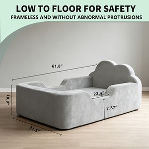 Canapé-lit inclinable pour enfants et bébés, en mousse compressée sans os, à faible hauteur, pour salon - Product Image 6