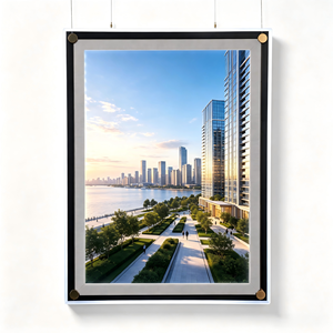 Cadre photo LED rétroéclairé A3, affichage publicitaire LED pour restaurant, boîte à lumière en cristal - Product Image 1