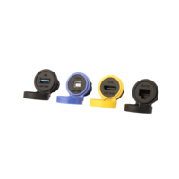 LSHITECH Montaje en panel HD/RJ45/USB/Tipo-C/Mini USB/Micro USB/Tipo-B Conector circular a prueba de agua