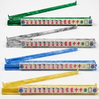 Règle de Mahjong Américaine de Luxe Moderne Pliable Antidérapante Transparente avec Tige de Poussée Deux-en-un Multicolore Résistante à l'Eau
