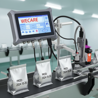 Machine de codage à jet d'encre en ligne WECARE 7 pouces 600 dpi haute résolution pour bouteilles en plastique, boîtes, cartons, cartes, canettes et métaux