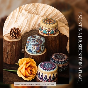 Bougie parfumée en cire de soja avec fleurs séchées, pot avec couvercle, cadeau de mariage de luxe, bougie parfumée en boîte dorée, vente en gros, Velas, Fête des Pères - Product Image 3