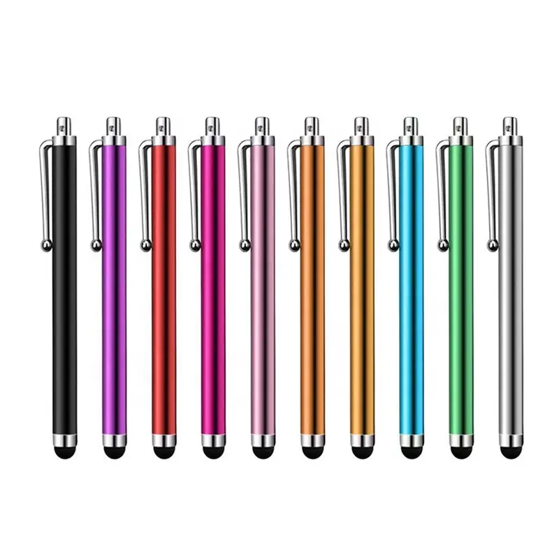 Material escolar e escritório, caneta de metal para tablet com clipe, caneta stylus, tela sensível ao toque para tablet, pc, ipad