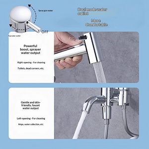 Pistolet pulvérisateur WC à une entrée et deux sorties, <span class=keywords><strong>mini</strong></span>-vanne d'angle, buse de chasse d'eau pressurisée pour toilettes domestiques - Product Image 3