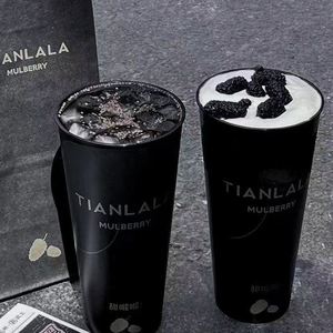 Vasos de Plástico Negro Esmerilado de 16oz y 22oz, Personalizados, Reciclables, de Grado Alimenticio PP, con Tapas y Pajitas - Product Image 3