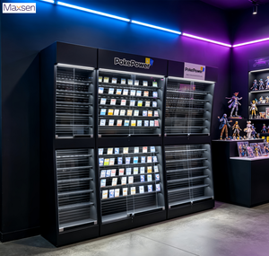 Vitrine d'exposition <span class=keywords><strong>BELLEP</strong></span> verrouillable en aluminium avec éclairage LED sur pied pour cartes de sport et Pokémon gradées - Product Image 4
