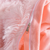 Parure de lit de luxe en velours de vison, 4 pièces, ultra douce, épaisse et chaude pour l'hiver, housse de couette en fausse fourrure, linge de lit en peluche pour la maison
