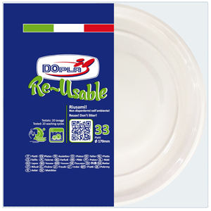 SET DI 33 PIATTI IN PLASTICA PER FRUTTA, DIAMETRALMENTE [VALORE DEL DIAMETRO] 22CM, BIANCO - Product Image 1