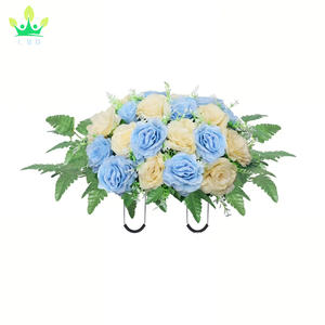 <span class=keywords><strong>Cementerio</strong></span> Artificial, arreglo de flores de seda, ramo de rosas, lápida conmemorativa, sillín de flores <span class=keywords><strong>para</strong></span> decoración de lápidas de <span class=keywords><strong>cementerio</strong></span> - Product Image 4
