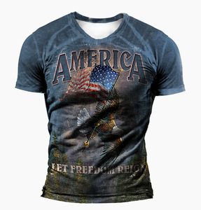 Camisa personalizada <span class=keywords><strong>para</strong></span> <span class=keywords><strong>hombre</strong></span>, camiseta de poliéster con cuello redondo y bandera americana de verano <span class=keywords><strong>para</strong></span> <span class=keywords><strong>hombre</strong></span>, <span class=keywords><strong>ropa</strong></span> de <span class=keywords><strong>hombre</strong></span> con cuello redondo, camisas POD - Product Image 1