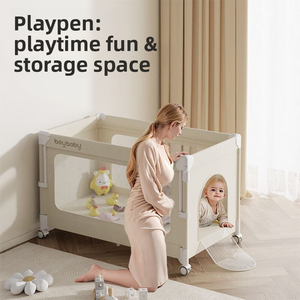 Lit bébé pliable portable de qualité supérieure, lit multifonctionnel connectable au grand lit pour nouveau-né de 0 à 36 mois avec un design moderne - Product Image 5