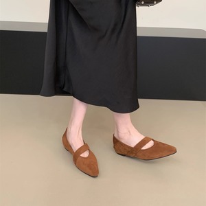 Nuove Scarpe da Donna 2026 Stile Coreano in Camoscio Tinta Unita con Punta Affusolata, Cinturino con Fibbia Metallica e Tacco Interno Rialzato, Modello Granny Autunnale - Product Image 4