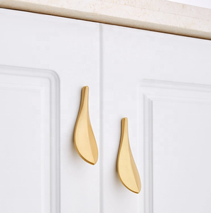 Bouton de poignée en forme de feuille de nèfle Boutons de commode en laiton Poignées de tiroir Poignées Poignée de bouton de porte d'armoire - Product Image 1