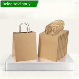 Cheap Promotion of Eco-Friendly Brown Kraft Paper Shopping <b>Bags</b> Customizable Logo Biodegradable and Durable-for Takeaway Crafts - Product Image 1