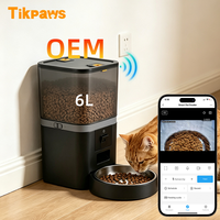 Distributeur automatique de nourriture pour chien OEM 6L avec minuterie, caméra 1080P HD, vidéo, distributeur de nourriture pour chat et chien, WiFi, Tuya Smart Pet Feeder avec contrôle par application