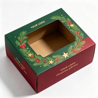 Boîtes à biscuits de Noël en gros, emballage en papier de qualité alimentaire, boîte à gâteaux de boulangerie, boîte à pain et à snacks avec impression personnalisée