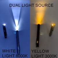Bolígrafo de prueba de bolsillo recargable para médico y enfermera, amarillo claro y blanco, fuente de luz dual, bolígrafo Led médico, luz de antorcha