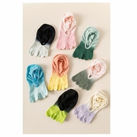 FF4830 Chaussettes de yoga en coton anti-dérapantes pour femmes, dégradées, à cinq orteils, pour le yoga, pilates, barre, ballet fitness