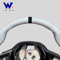 Volant en cuir blanc personnalisé en fibre de carbone pour BMW Série G M3 G80 M4 G82 M5 F90 M8 X3m X4m X5m X6m G3x G1x G0x TY CN
