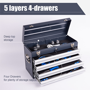 Manufacturer Direct 21" Portable <b>Heavy</b>-<b>Duty</b> Industrial Metal <b>Tool</b> <b>Box</b> 4-Drawer Locking <b>Tool</b> Chest EVA Liners for Workshop Repair - Product Image 2
