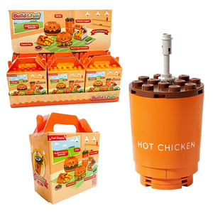 Komple Fast Food Restoran Oyun Seti |   Kendin Yap <span class=keywords><strong>Burger</strong></span> Seti Patates Kızartması ve İçecek Bardaklarıyla - Eğitici Yapım Blokları Oyuncakları - Product Image 3