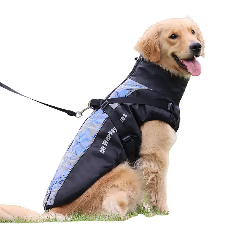 سترة الحيوانات الأليفة في الهواء الطلق عاكسة قابلة للتعديل ملابس الكلب الأليف مع ثقب تسخير