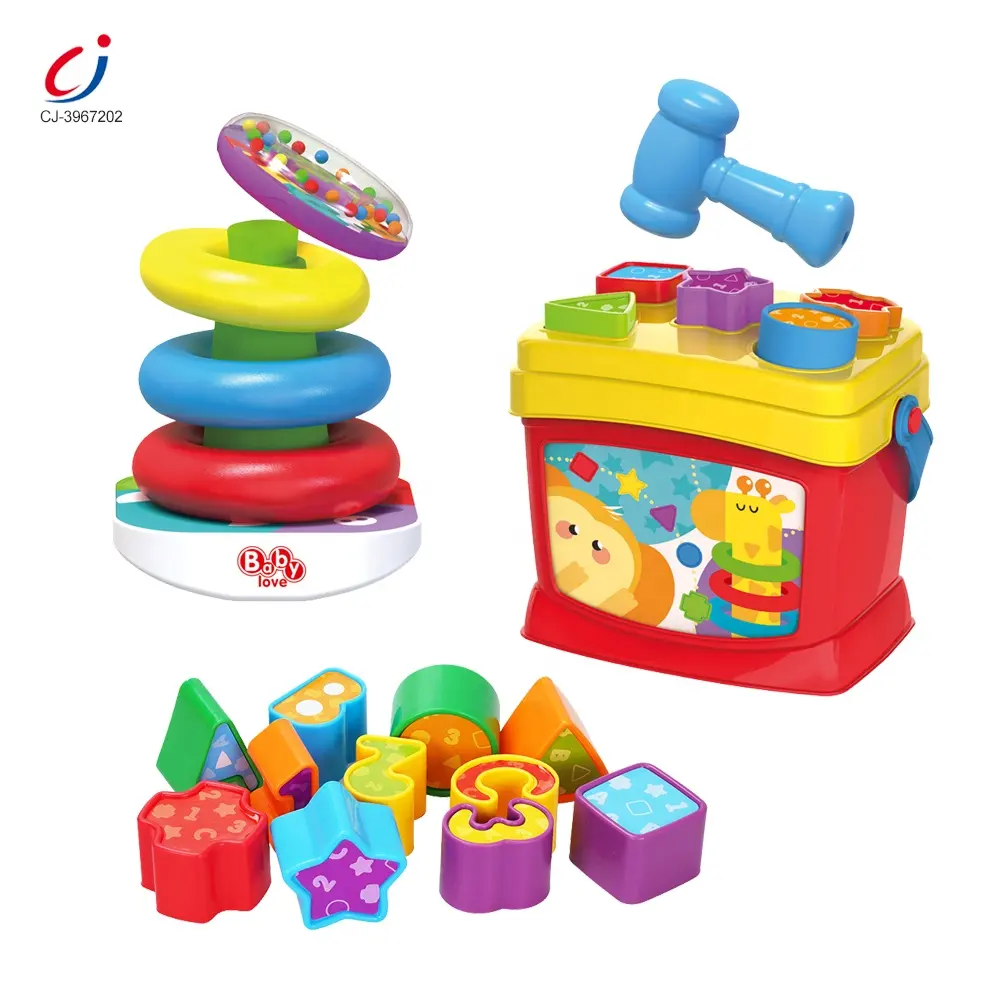 Chengji教育幾何学的ブロック形状分類ボックススタッキングプラスチックリングおもちゃセット赤ちゃん認知おもちゃ