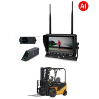 Kit de sécurité pour chariot élévateur sans fil 720P IP69K étanche avec détection d'inclinaison et d'altitude, et alarme de détection de piétons et de véhicules