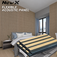 Panneau acoustique en bois à lattes en feutre PET, revêtement mural décoratif absorbant le son pour le bureau, le studio, revêtement mural