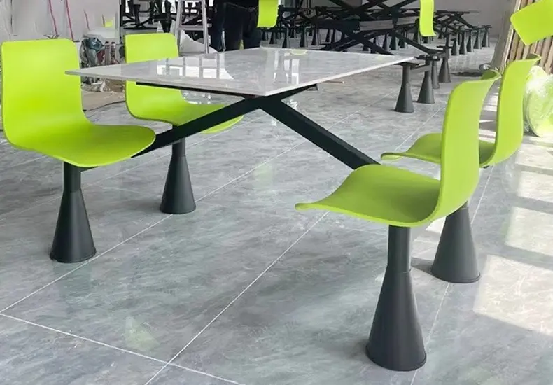 Vente en gros directe d'usine ensemble de chaises meubles d'extérieur et de table à manger conjointe en aluminium chaise Shell