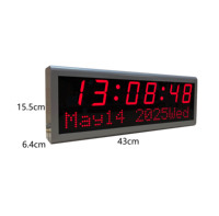 NTP-basierte LED-Wanduhr mit Edelstahlgehäuse, Netzwerkzeitserver-Synchronisation, Automatische Sommerzeitumstellung