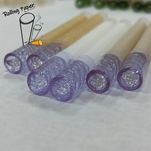 Customized 109mm 98mm 84mm unbleached rib belt glass mouth smoking <b>paper</b> tube purple spiral glass mouth smoking <b>roll</b> <b>paper</b> - Product Image 2